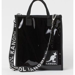 Kangol patent black tote